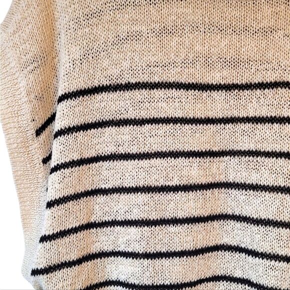 All Saints Women's Cream & Black Stripe Carova Breton Blouse Size S - Picture 4 of 6